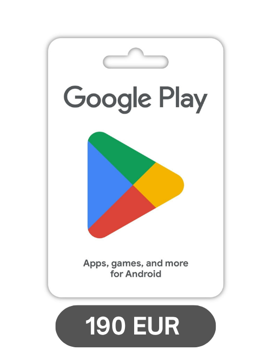 Google Play Gift Card - 190 EUR Redeemable in France